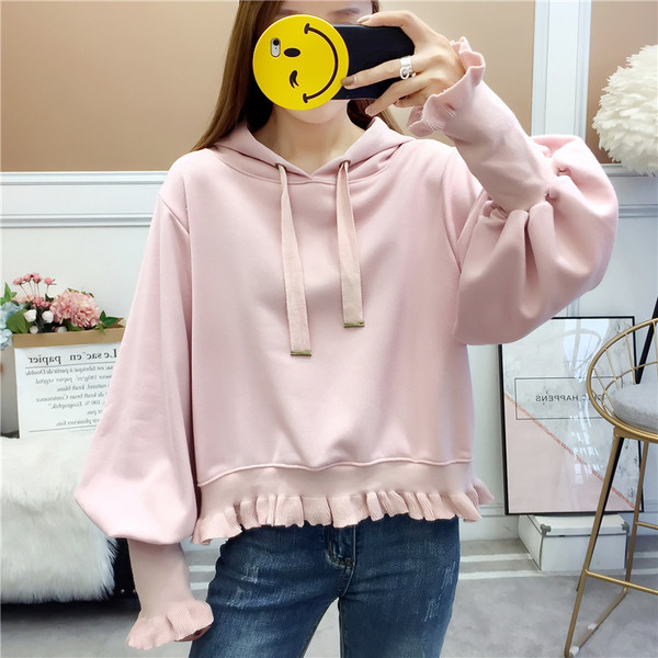 Női alkalmi pulóver kapucnival, világos színekben