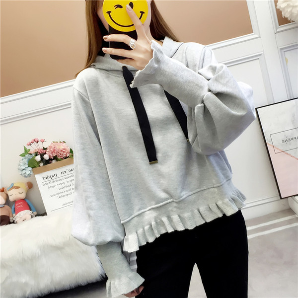 Női alkalmi pulóver kapucnival, világos színekben