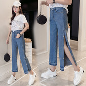 Új modell Női farmer magas derékkal és hasítékkal