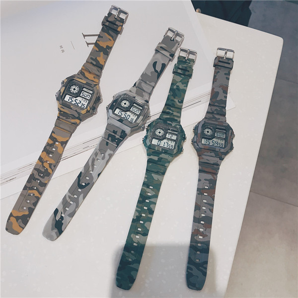 Férfi és női terepszínű karóra négy színben