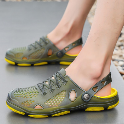 Alkalmi férfi szandál hálóval és dekoratív fűzőkkel