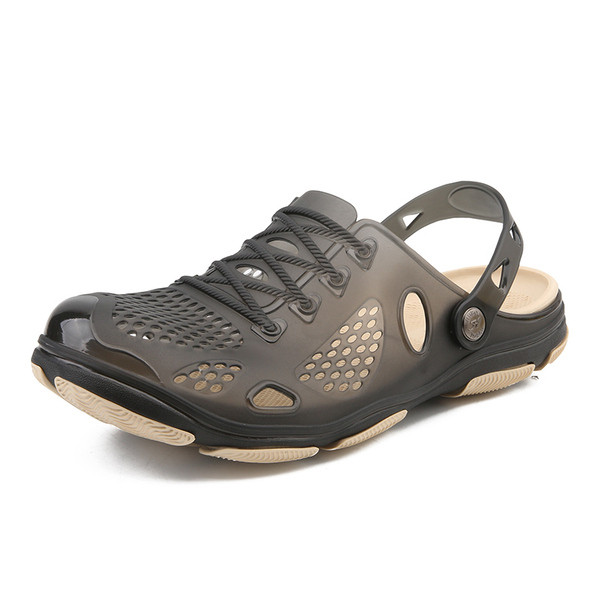 Alkalmi férfi szandál hálóval és dekoratív fűzőkkel