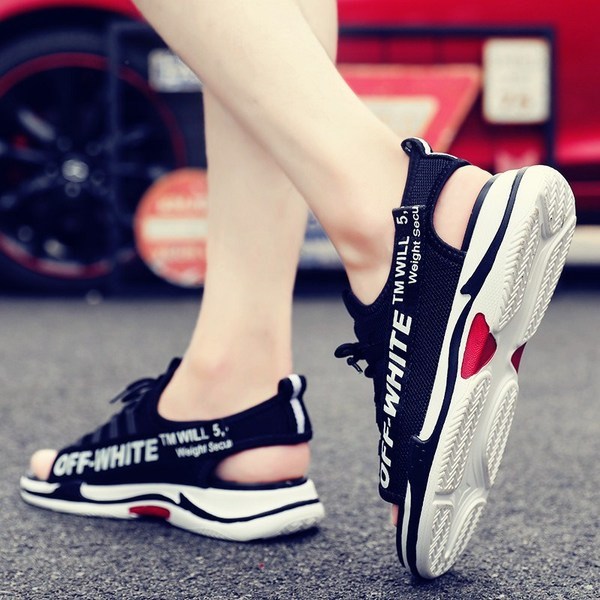 Modern férfi szandál három színben feliratokkal és nyakkendőkkel