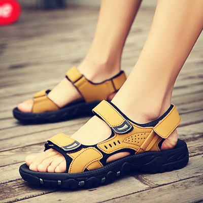 Sandale moderne pentru bărbați cu autocolante în trei culori