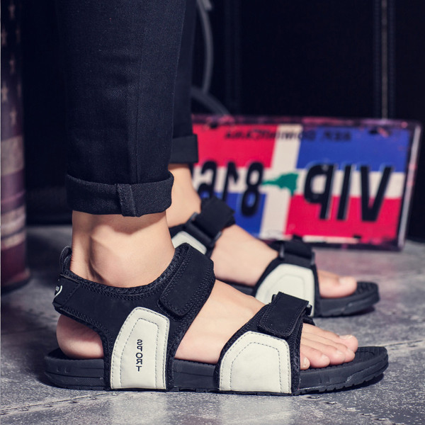 Sandale bărbătești elegante în trei culori cu petice