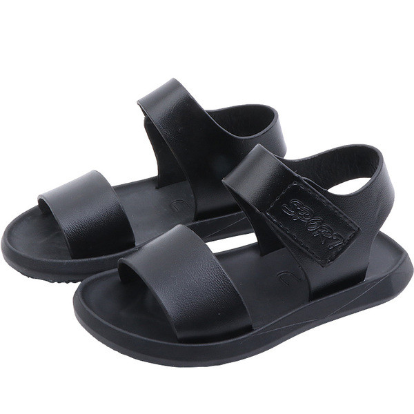 Παιδικά σανδάλια από συνθετικό δέρμα σε λευκό και μαύρο χρώμα