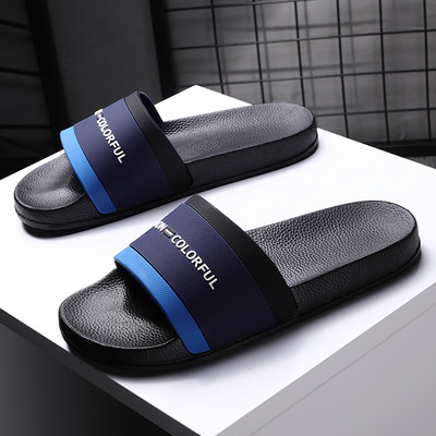 Casual αντρικές  παντόφλες με επιγραφή σε τρία χρώματα