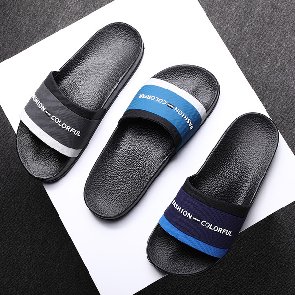 Casual αντρικές  παντόφλες με επιγραφή σε τρία χρώματα