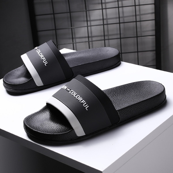 Casual αντρικές  παντόφλες με επιγραφή σε τρία χρώματα