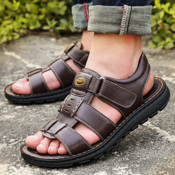 Modern férfi szandál eko bőrből, két színben