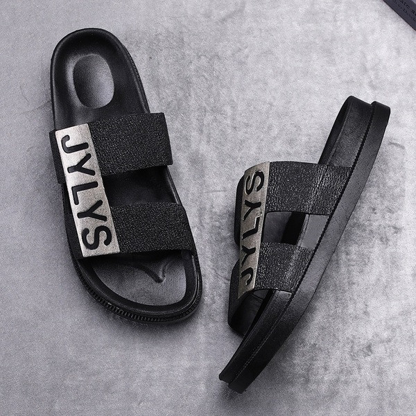 Modern férfi papucs fekete felirattal