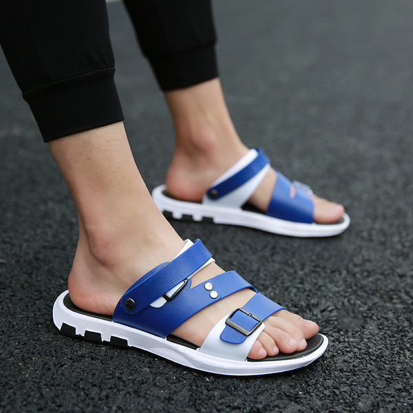 Alkalmi férfi szandál három színben felirattal