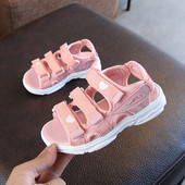 Alkalmi gyerekszandál rózsaszín, fekete és piros színben