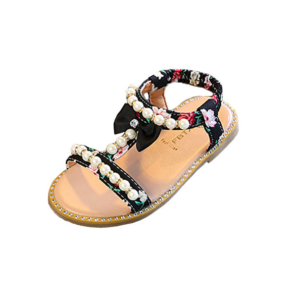 Aktuális gyerekszandál gyöngyökkel és szalagokkal három színben