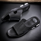 Modern férfi papucs eko bőrből, két színben