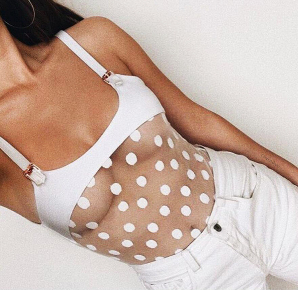 ΝΕΟ μοντέλο γυναικείο μαγιό σε άσπρο και μαύρο χρώμα