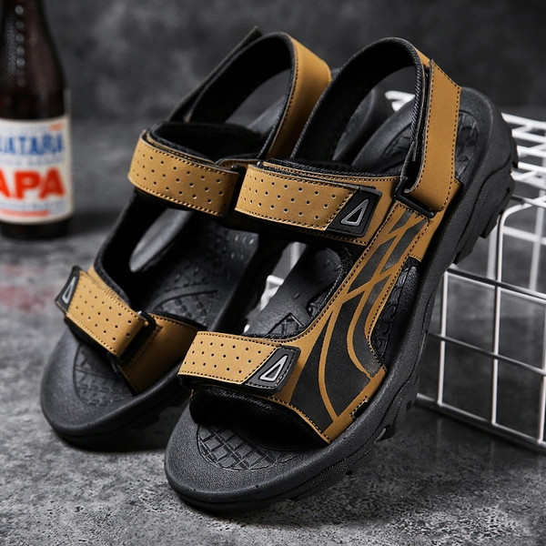 Κομψά ανδρικά σανδάλια  σε τρία χρώματα με βελκρό