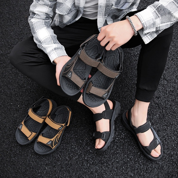 Κομψά ανδρικά σανδάλια  σε τρία χρώματα με βελκρό