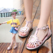 Gyerekszandál lányoknak rózsaszín, fekete és fehér színben