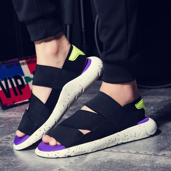 Sandale barbatesti stilate in trei culori cu talpa groasa