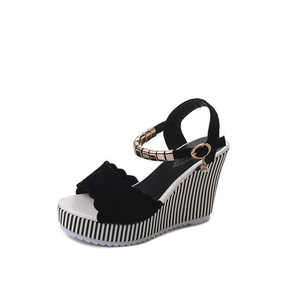 Sandale de dama moderne din piele intoarsa ecologica si element metalic