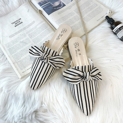 Modern női csíkos papucs három színben