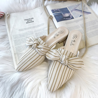 Modern női csíkos papucs három színben