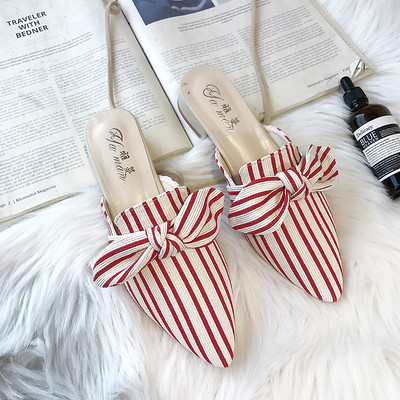 Modern női csíkos papucs három színben