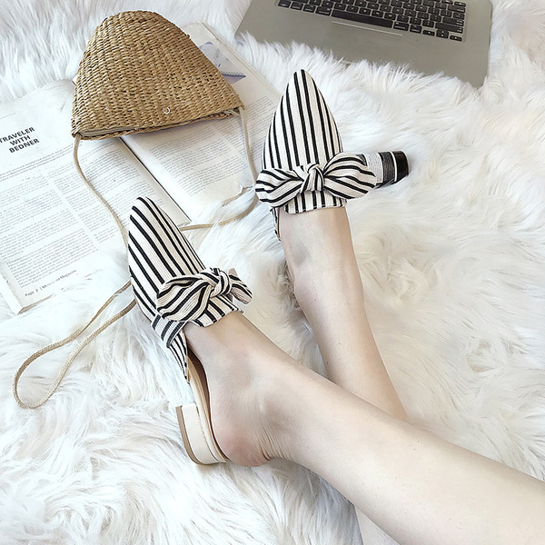 Modern női csíkos papucs három színben