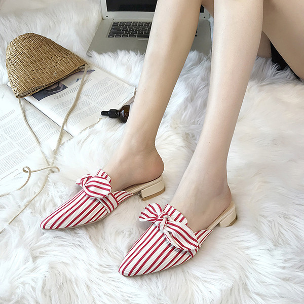 Modern női csíkos papucs három színben