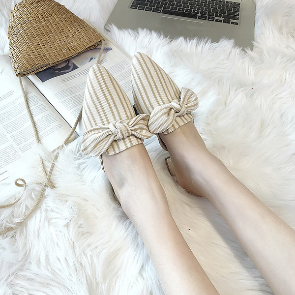 Modern női csíkos papucs három színben