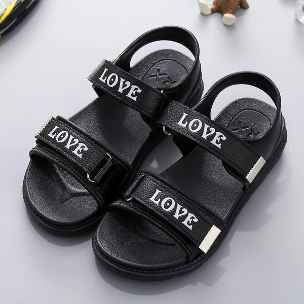 Sandale pentru copii pentru baieti si fete cu inscriptie in trei culori