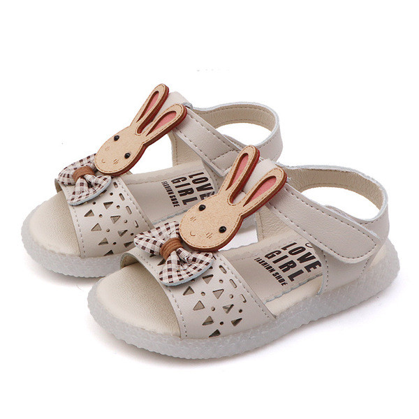 Modern gyerekszandál lányoknak bézs és rózsaszín színben