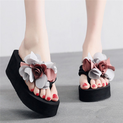 Papuci de damă cu element de flori 3D în mai multe culori