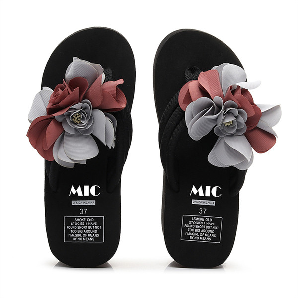 Papuci de damă cu element de flori 3D în mai multe culori