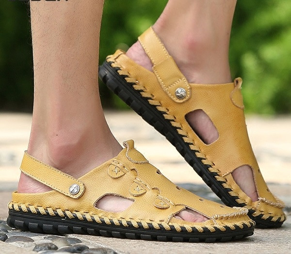 Stílusos férfi szandál eko bőrből három színben