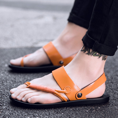 Stílusos férfi szandál három színű eco bőrből