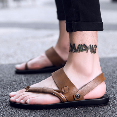 Stílusos férfi szandál három színű eco bőrből