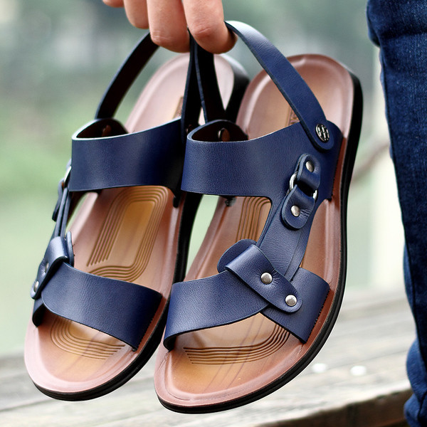 Κομψά ανδρικά σανδάλια  σε τρία χρώματα από οικολογικό δέρμα