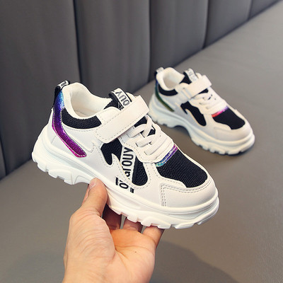 Τρέχοντα παιδικά πάνινα παπούτσια για κορίτσια σε τρία χρώματα