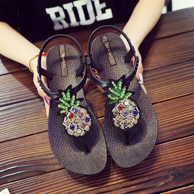 Sandale casual dama cu aplicatie si pietre