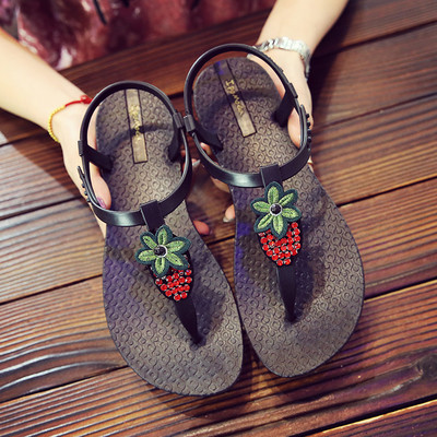 Sandale casual dama cu aplicatie si pietre