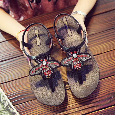 Sandale casual dama cu aplicatie si pietre