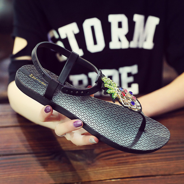 Sandale casual dama cu aplicatie si pietre