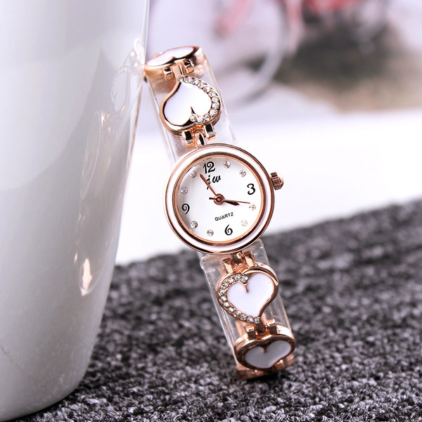 Fém szíjjal és kövekkel ellátott női karóra két színben