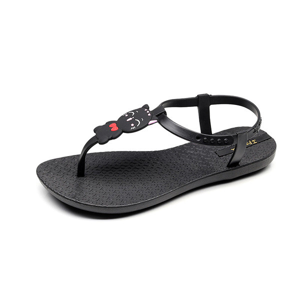 Alkalmi gumi női szandál rátéttel