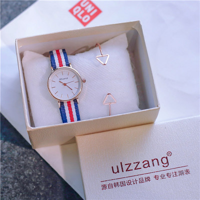 Γυναικείο ρολόι με πολύχρωμο ιμάντα σε πέντε χρώματα