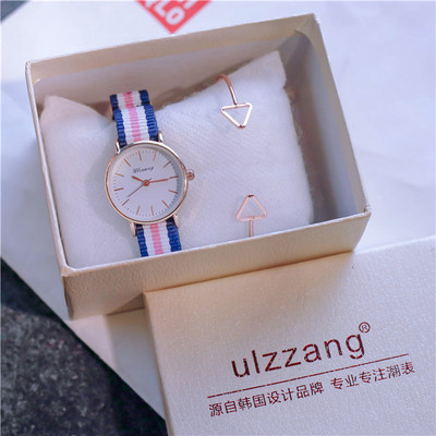 Γυναικείο ρολόι με πολύχρωμο ιμάντα σε πέντε χρώματα