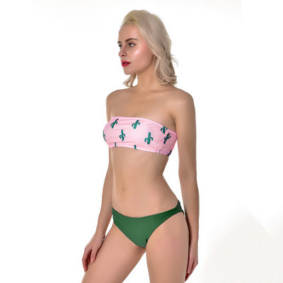 Γυναικείο μαγιό με εφαρμογή κάκτων σε τρία χρώματα