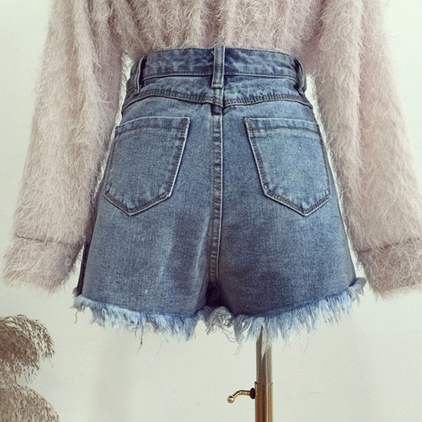 Стилна дамска дънкова пола-панталон  с висока талия и копчета в два цвята 